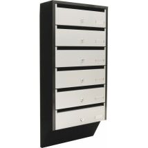 Rottner - Depósito 6 Caja de cartas colectivas plateadas / negras con 2 teclas