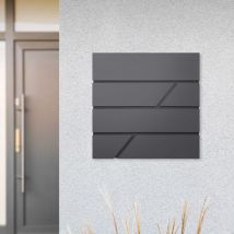 Ml-design - ecd Germany Buzón Correos de Pared 37 x 11 x 37 cm Acero Diseño Moderno para el Portal Antracita con Compartimiento Integrado de