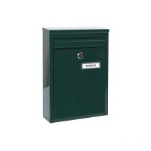 Zaguán E5753 Buzón Exterior de Acero, Tamaño s (Correo din A5), Buzón de Pared Pequeño, Buzón de Correo con Boca Trasera Recogecartas, Fácil de