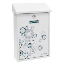 Arregui - Premium E5606 Buzon Individual de Acero con serigrafia decorativa 'Spark', tamaño m (din A4), blanco