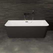 Mint Nera, Vasca freestanding a parete l 180 x l 81 cm, by Spalina