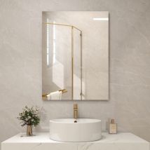 Byecold - Infrarotheizung Spiegel 450W Wandmontage (80x60cm), Spiegelheizung Elektrisch Infrarot, Badspiegel Elektroheizung, Badezimmerspiegel