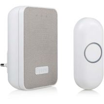 Funkklingel für Steckdose mit Blinklicht LED für Schwerhörige, Reichweite 150m