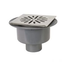 Chaudière à siphon extensible avec sortie verticale grille en acier inoxydable 125 x 125 Crearplast