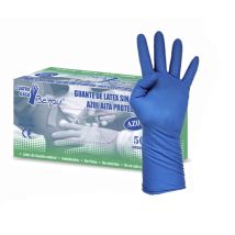 Gants en latex bleu – Taille L (8/9) – Gants jetables, non poudrés – TOMAS BODERO