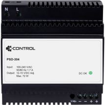 C-control - PSD-304 Alimentatore per guida din Consumo (standby) 0.3 w 12 v/dc 6 a 72 w Num. uscite:1 x Contenuto 1 pz.