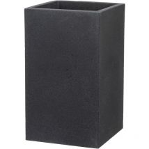 Scheurich - C-Cube High 48, Hochgefäß/Blumentopf/Pflanzkübel, quadratisch, aus Kunststoff Farbe: Stony Black, 28 cm Durchmesser, 47,7 cm hoch, 11 l