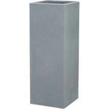 Scheurich C-Cube High 70, Hochgefäß/Blumentopf/Pflanzkübel, quadratisch, aus Kunststoff Farbe: Stony Grey, 26 cm Durchmesser, 69,8 cm hoch, 9 l Vol.