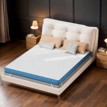 Surmatelas 140x200 cm, Épaisseur 7.5 cm en mousse mémoire de forme gel, Sur matelas luxe adapté adultes enfants, Confort optimal & haute résilience