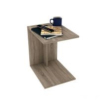C-förmiger Bank-Couchtisch für Wohnzimmer, Eichenfarbe 35x45xh.62 cm