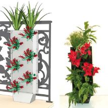 Indoor Discount - C-Green - Kit mur végétal avec raccord 1 face - 16 plantes - 103x33cm