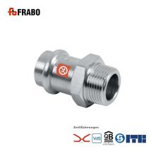 C-Stahl Pressfitting Übergangsstück i mit ag, 28mm x 3/4 Frabo press, V-Kontur