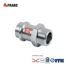 C-Stahl Pressfitting Übergangsstück i mit ag, 22mm x 3/4' Frabo press, V-Kontur