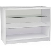MonsterShop – Vitrine Comptoir de Présentation de Marchandises Blanc C1200, Vitrine de Magasins et Commerces