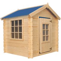 Casa de madera para niños exterior (sin piso) - Casetas de jardín para niños - 111 x 113x A121 cm (Tetto-colore azul) Timbela M570M-1