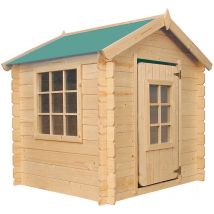 Timbela - Casa de madera para niños exterior (sin piso) - Casetas de jardín para niños - 111 x 113x A121 cm - (Tetto-colore verde) M570Z-1