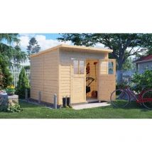 Alpholz - Cabane à outils Alster Naturel , 14 mm Épaisseur de paroi 251 x 254 cm