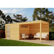 Gartentiger - Cabane à outils qbs (en option avec toit) Vert Imprégné sous pression, 28 mm Épaisseur de paroi 594 x 210 cm