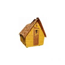 Cabane de jardin féerique jaune - montée- isolée- vide- avec électricité en bois massif 1,83m x 2,70m x H 2m (dim. plancher)