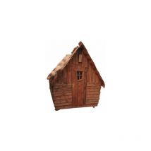 Cabane de jardin féerique marron - montée- isolée- vide- avec électricité en bois massif 1,83m x 2,70m x H 2m (dim. plancher)