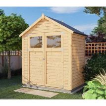 Alpholz - Cabane à outils Alisha Naturel , 14 mm Épaisseur de paroi 202 x 131 cm