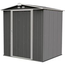 Abri de jardin en métal 6x5 gris 157x177x183 cm - Spacemaker