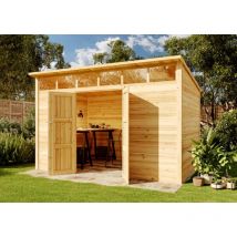 Alpholz - Cabane à outils q Line Naturel , 28 mm Épaisseur de paroi 366 x 211 cm