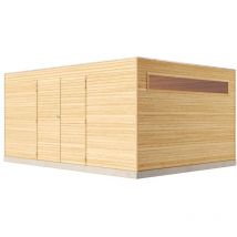 Gartentiger - Cabane à outils qb (toit en option) Vert Imprégné sous pression, 28 mm Épaisseur de paroi 420 x 300 cm