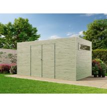 Cabane à outils QB (toit en option) Vert Imprégné sous pression, 28 mm Épaisseur de paroi 510 x 300 cm