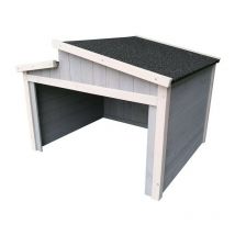Le Poisson Qui Jardine - Cabane, toit décalé carport ou garage pour robot tondeuse. En bois gris - Gris