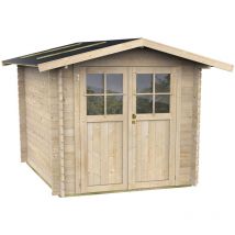 Alce - casetta di legno opera BH25 mm porta doppia dim. 215x180x207cm