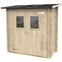 Alce - casetta di legno hobby BH19 mm porta doppia finestrata dim. 198x98x197cm monofalda