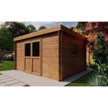 Abri de jardin TOUSCHALETS JONZAC 12 bois traité 380x280cm ép28mm