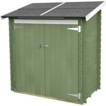 Alce - casetta di legno addossata ambrogio BH16 dim. 155x85 cm porta doppia cieca color verde salvia