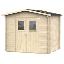 Maison en bois Hobby5 248x198 cm avec porte et fenêtre en plexiglas, certifiée pefc, jardin, terrasse