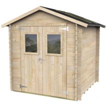 Alce - Maison Hobby2 198x198 cm porte avec fenêtre en plexiglas terrasse de jardin certifiée pefc