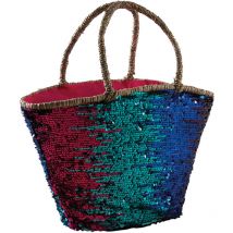 Cabas à paillettes en jonc