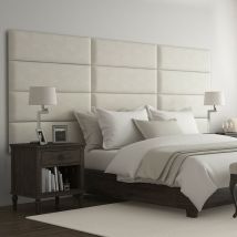 Cabecera Tapizada Panel Decorativo - Pared Tapizada 91cm Beige