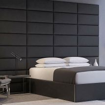 Cabecera Tapizada Panel Decorativo - Pared Tapizada 91cm Negro