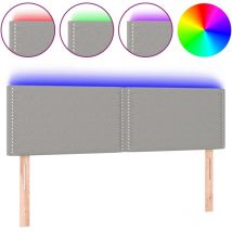 Décoshop26 - Cabecero accesorio para dormir dormitorio mueble led 144 x 5 x 78/88 cm tela gris claro TDL0201402