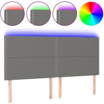 Cabecero accesorio para dormir dormitorio mueble LED 200 x 5 x 118/128 cm tela gris oscuro TDL0201089