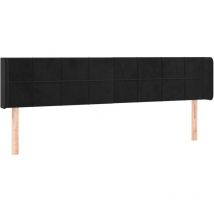 Décoshop26 - Cabecero accesorio para dormir mueble de dormitorio con borde lateral 163 x 16 x 78/88 cm Tela de terciopelo negro TDL0204532