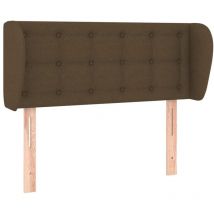 Décoshop26 - Cabecero accesorio para dormir mueble de dormitorio con borde lateral 93 x 23 x 78/88 cm tela marrón oscuro TDL0204637