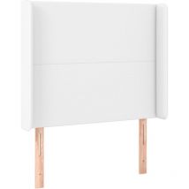 Décoshop26 - Cabecero accesorio para dormir mueble dormitorio con borde lateral 103 x 16 x 118/128 cm blanco sintético TDL0205803