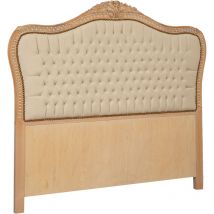 Cabecero de cama de doble tapizado blanco 171x153x6 cm Cabecero de cama de matrimonio acolchado de madera Estilo barroco