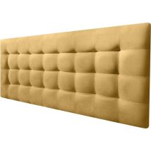 Decorquality - Cabecero Cama Canadá Deluxe Tapizado Tejido Antimanchas Mostaza 90x70cm