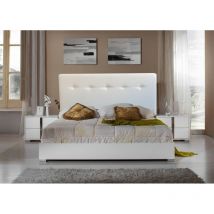 Decorquality - Cabecero cama polipiel moderno 200*70 cm alaska marron wengue