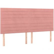 Vidaxl - Cabecero con luces led terciopelo rosa 160x5x118/128 cm