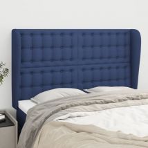Furniture Limited - Cabecero con orejas de tela azul