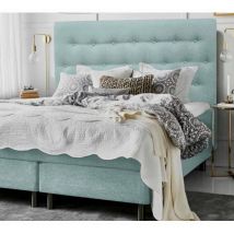 Cabecero de cama tapizado antimanchas Paris 18070 verde agua